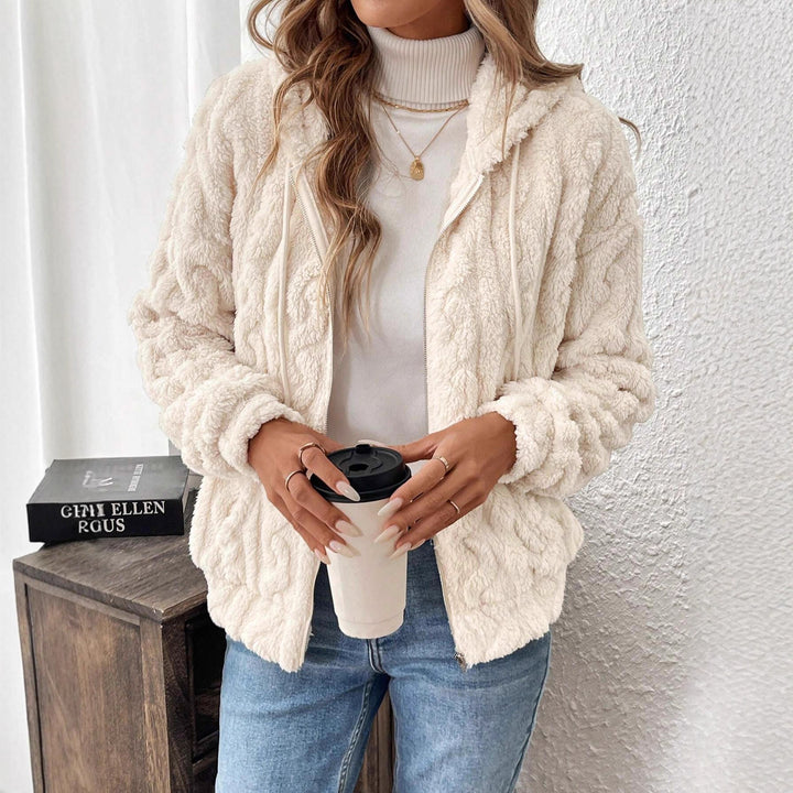 Ladies comfortable fleece jacket with twisted pattern Lune London