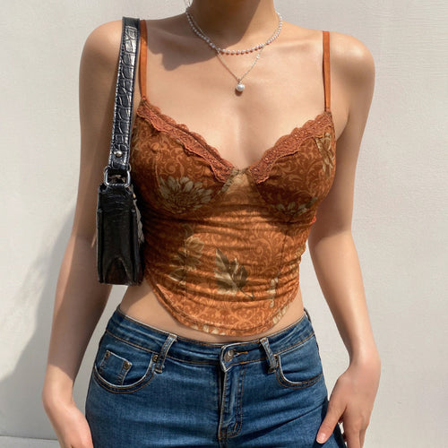 Ladies lace corset top with floral design and sophisticated cut Amarae