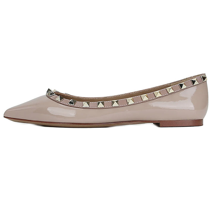 Women Stylish Pointed Toe Flat Shoes with Decorative Studs Lune London