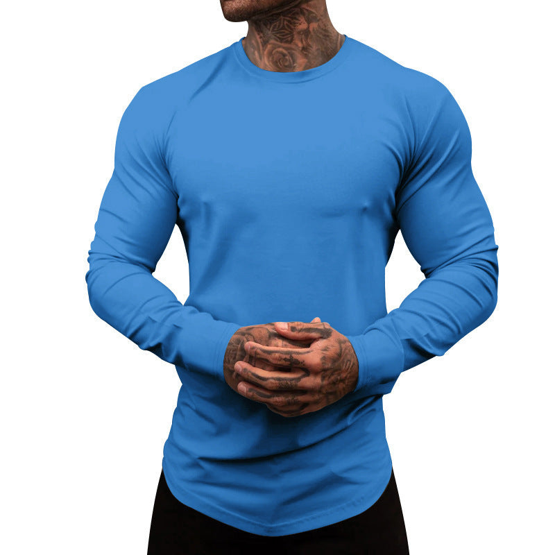 Men's Long Sleeve Shirt Made Of Soft Elastic Cotton Blend with Crew Neck Lune London