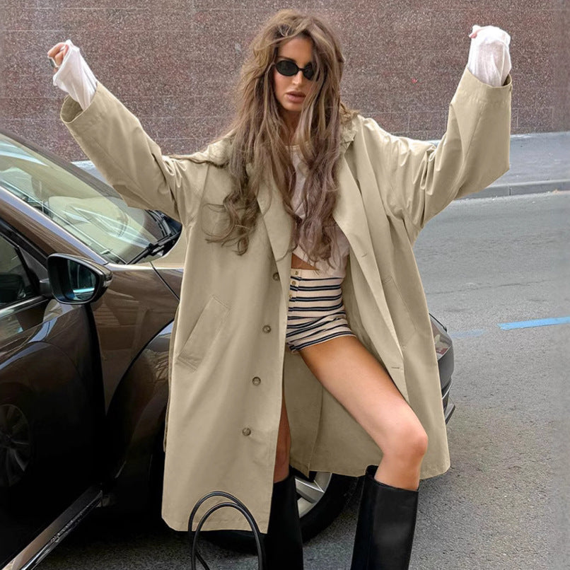 Lune London oversized casual trench coat for women