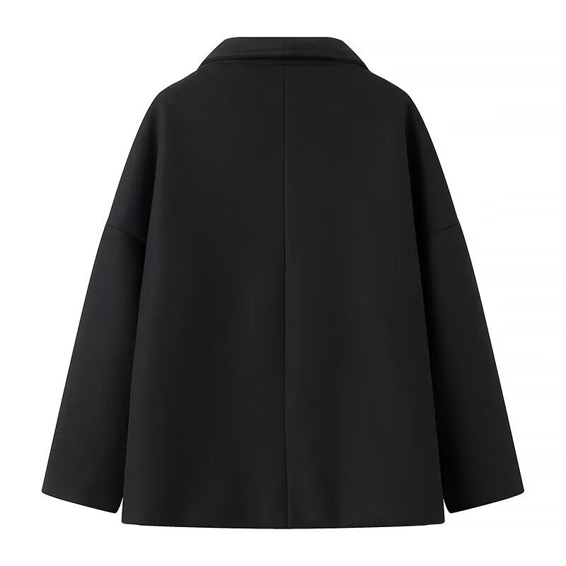 Ladies fashionable transitional coat with elegant double-breasted style Amarae