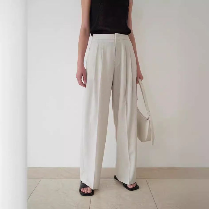 Pantalons plissés taille haute élégants pour femmes Chic & Stil