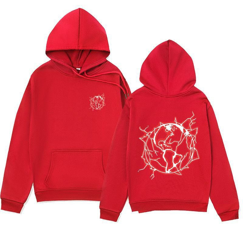 Women's hoodie sweatshirt with artistic graphic print and practical kangaroo pocket Chic & Stil