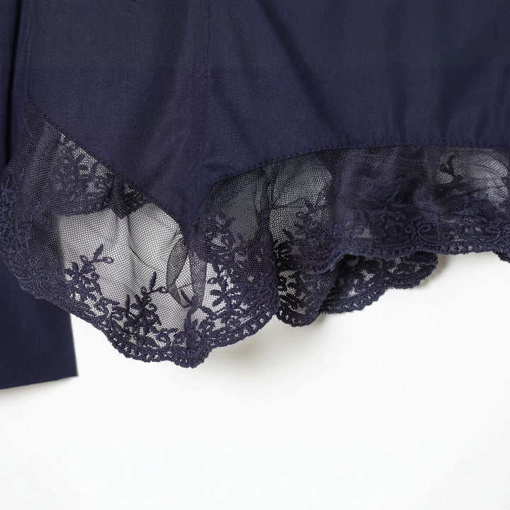 Women's blouse with volume sleeves and lace trim Amarae