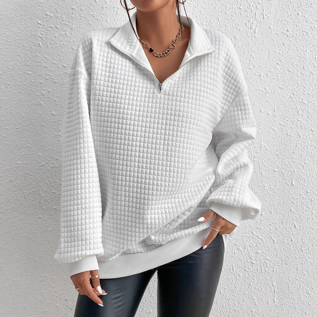 Women’s sweatshirt in textured fabric with zipper Lune London