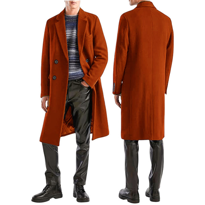 Classic wool coat for men with double breasted Lune London