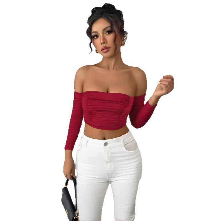Women's top with off-shoulder design and sophisticated gathering Lune London
