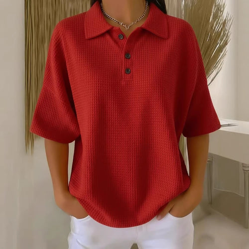 Ladies sporty polo shirt made of waffle piqué Amarae