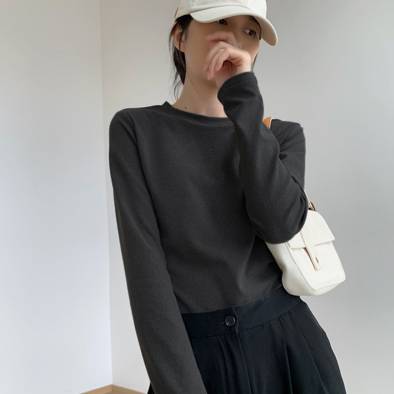 Women's long-sleeved top with fine ribbed texture Chic & Stil