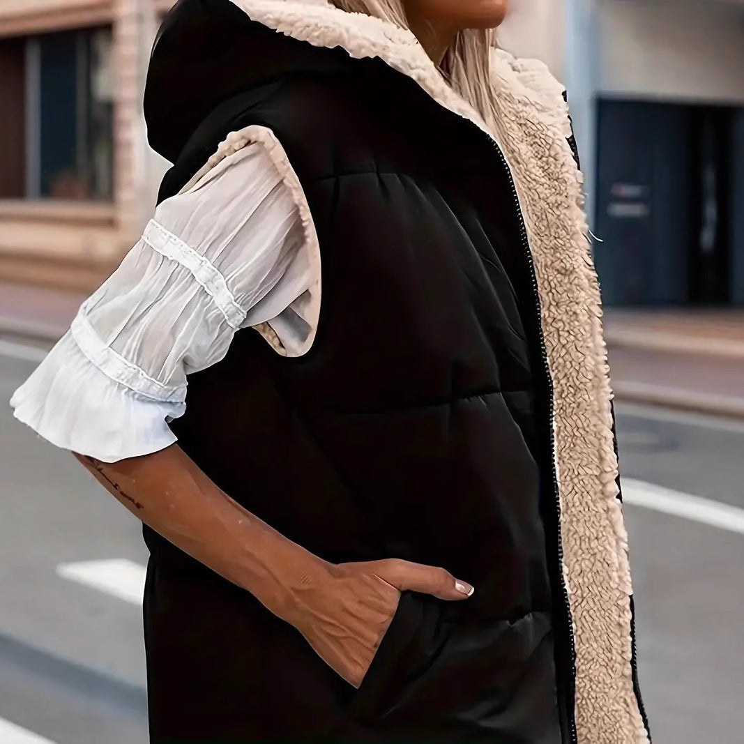 Reversible women's jacket with sherpa lining Lune London