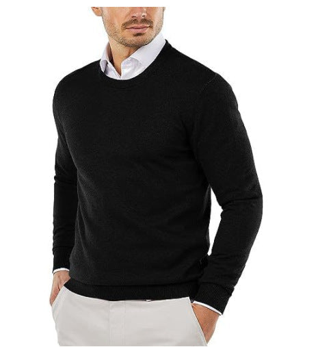 Men's Elegant Round Neck Sweater Made Of Fine Cotton Lune London