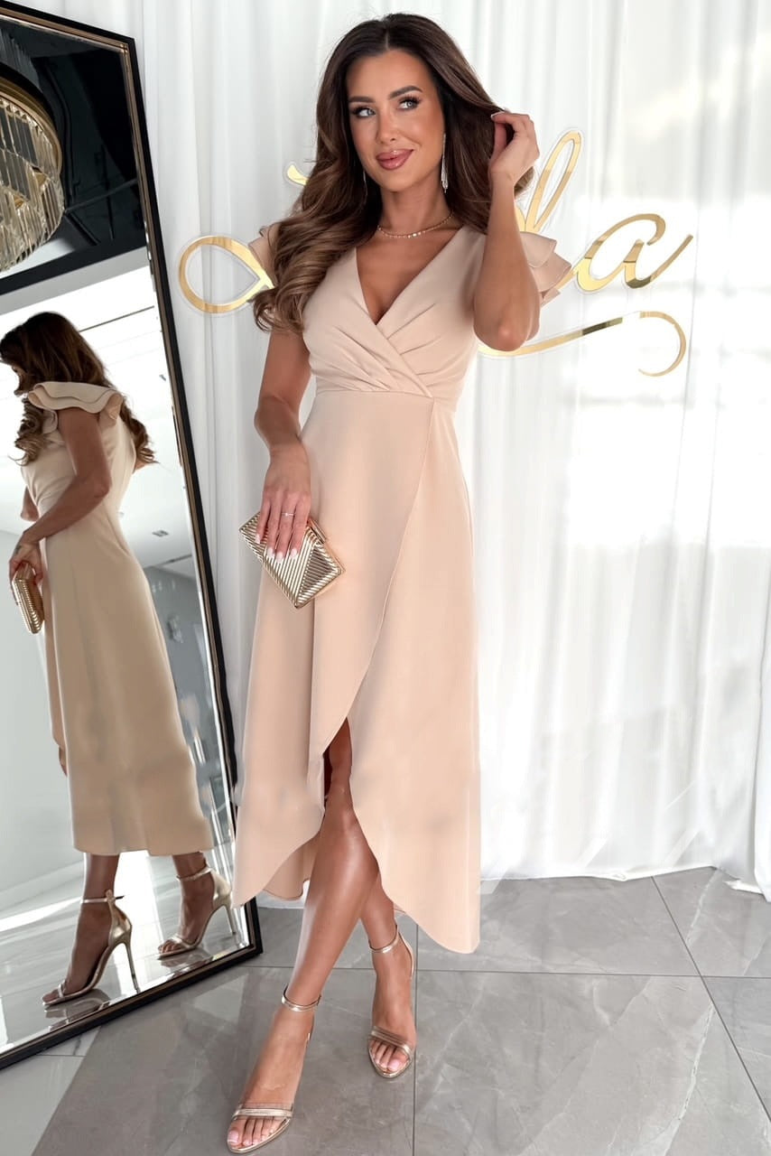 Elegant wrap midi dress for women Lune London