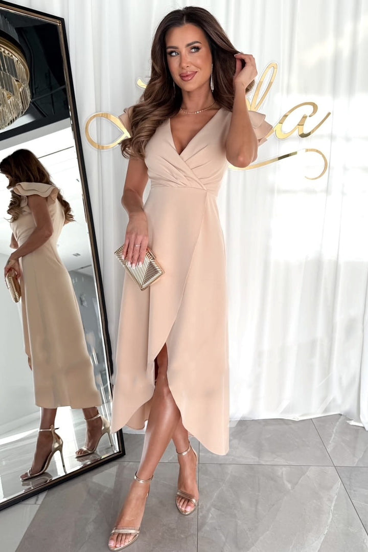Elegant wrap midi dress for women Lune London