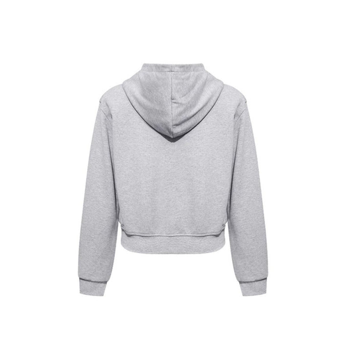 Women's Short Fitted Hoodie Sweat Jacket with Two-Way Zipper and Pockets Amarae