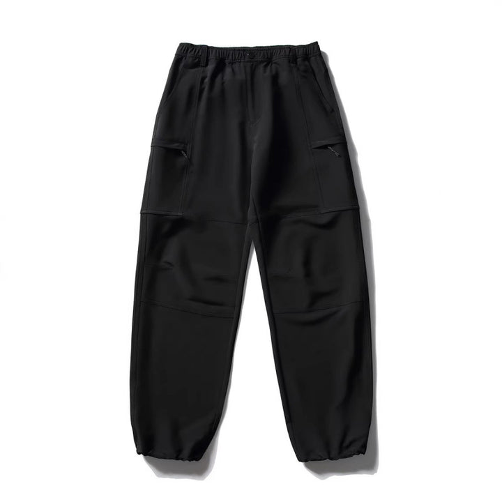 Men's Technical Cargo Casual Pants with Elastic Waistband, Knee Panels, and Zipper Pockets Amarae