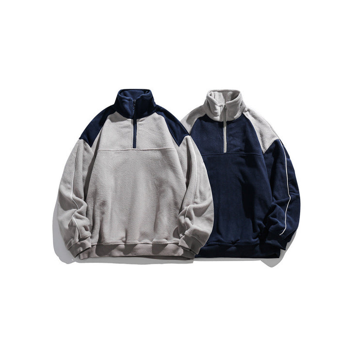 Unisex Oversize-Fleece-Halfzip-Pullover with high collar and raglan sleeves Amarae