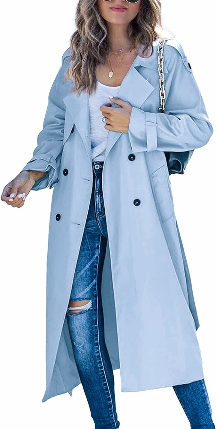 Ladies Elegant oversized trench coat with belted waist Lune London