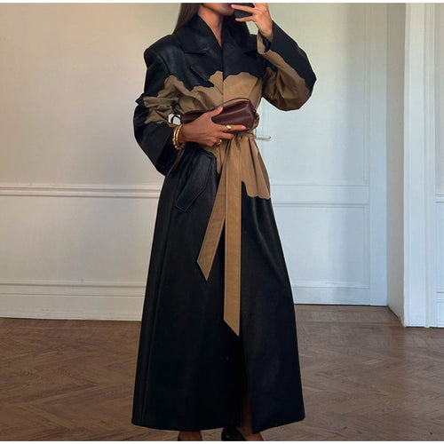Fashion windbreaker coat for women with belt and pockets Amarae