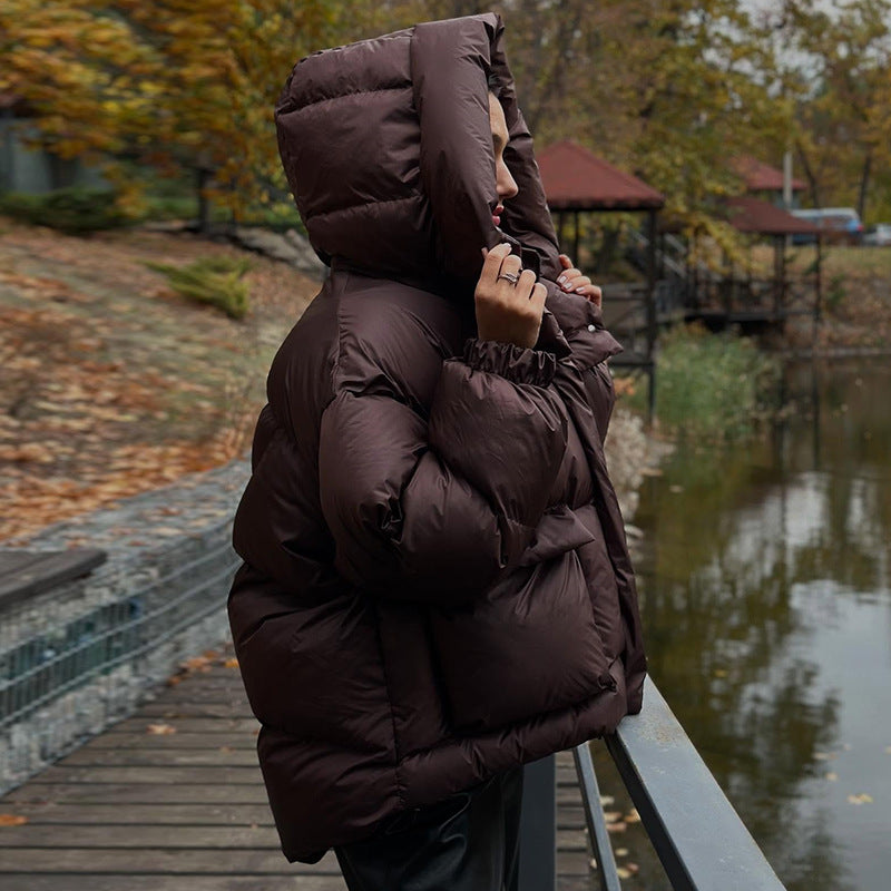 Ladies Quilted Winter Jacket with Oversized Hood Chic Und Stil