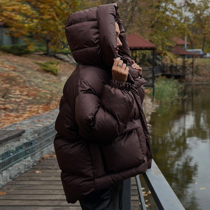 Ladies Quilted Winter Jacket with Oversized Hood Chic Und Stil