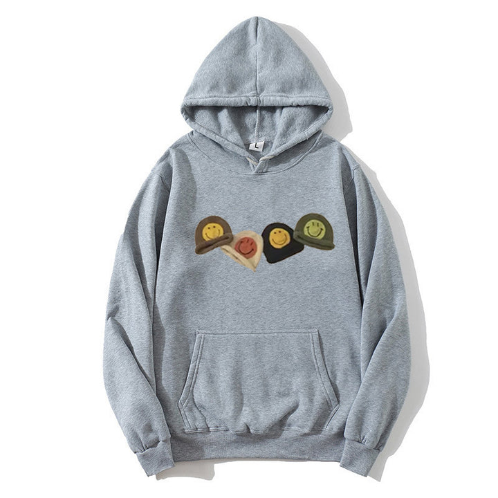 Women’s Hooded Sweatshirt with Playful Smiley Design Chic & Stil