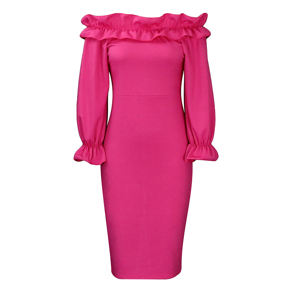 LadiesElegant maxi dress with ruffles Lune London