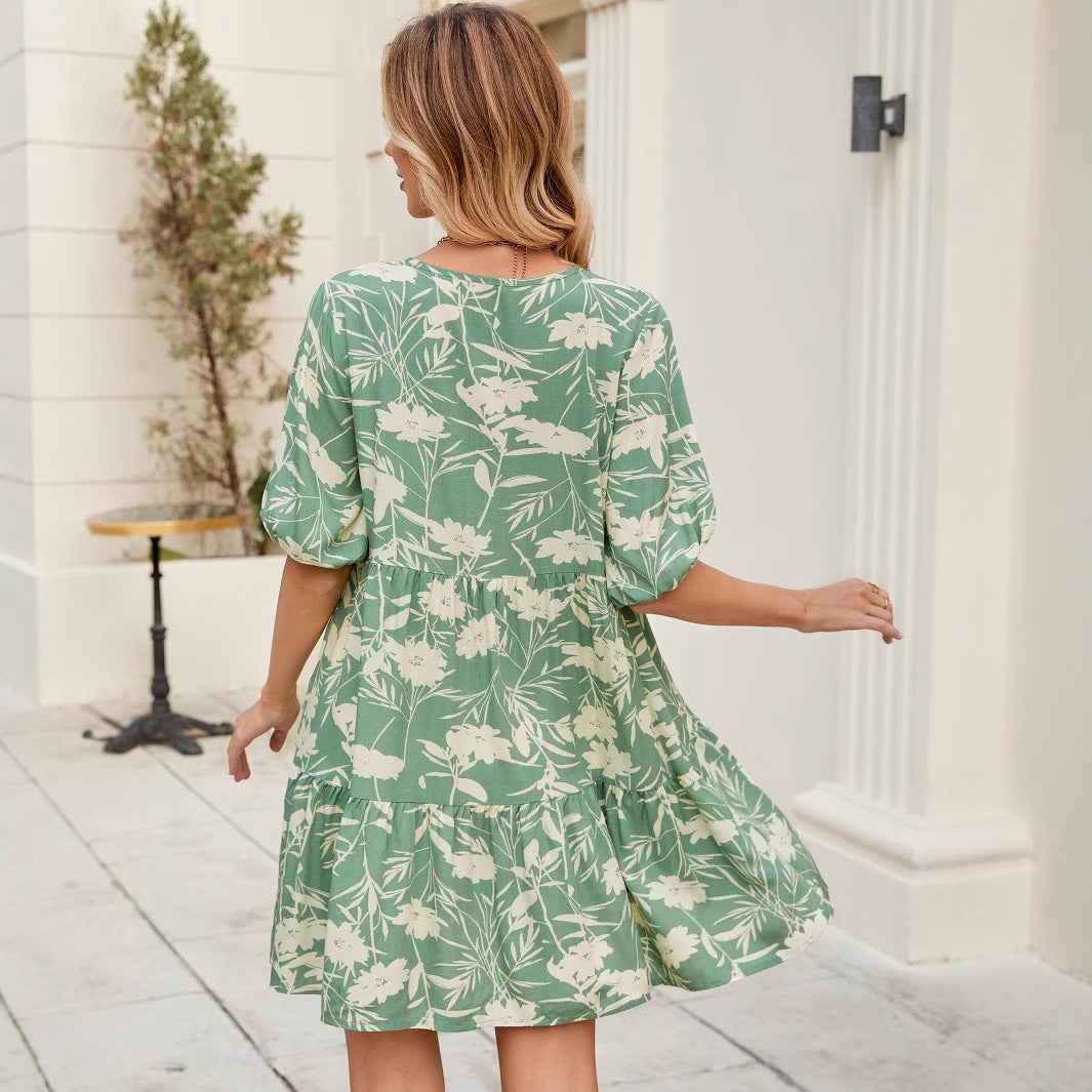 Lune London Flowered Ruffled Dress for Women