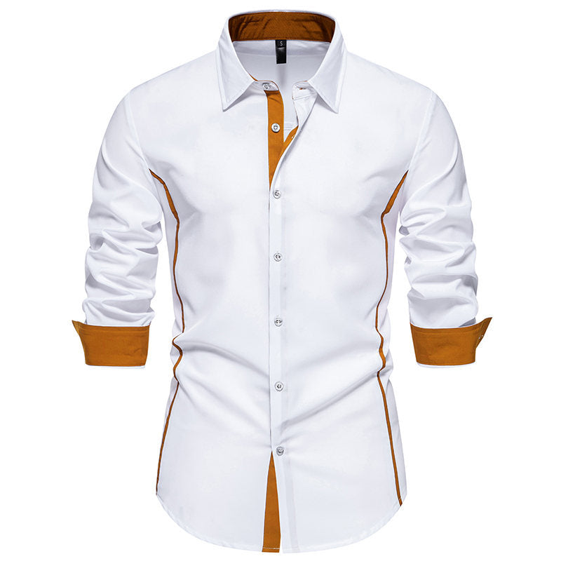 Men's Long-Sleeve Shirt with Contrast Stitching and Modern Cut Lune London