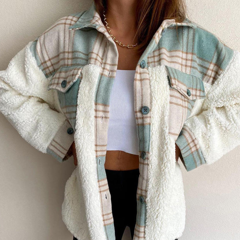 Oversized flannel jacket for women with comfortable lining and practical pockets Lune London