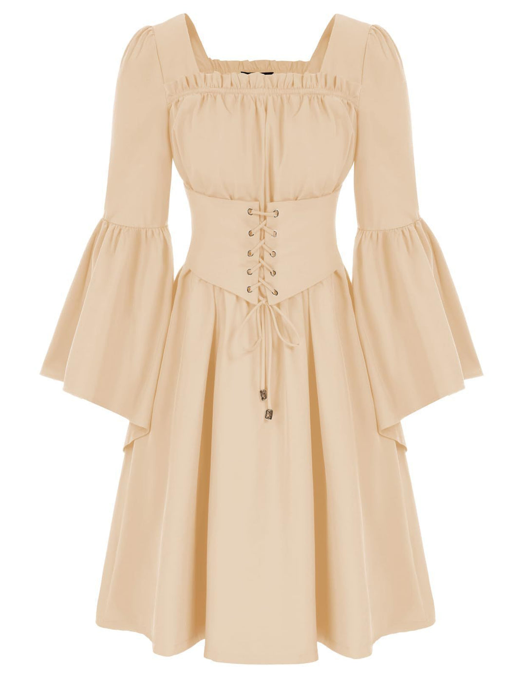 Medieval dress for women with flowing sleeves and lacing detail Lune Londonl