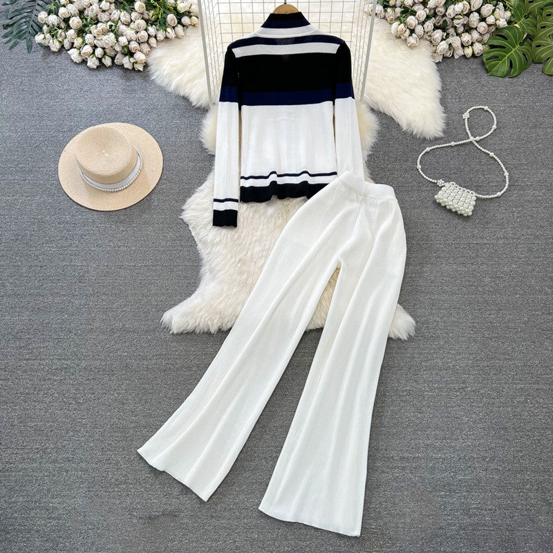 Women sporty cardigan set and flared pants Lune London
