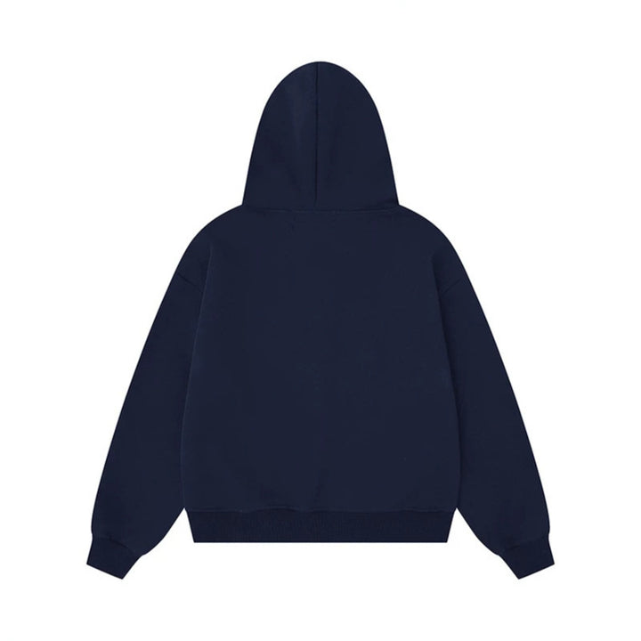 Women's Layered Hooded Jacket with Integrated Polka Dot Inner Layer and Drawstring Hood