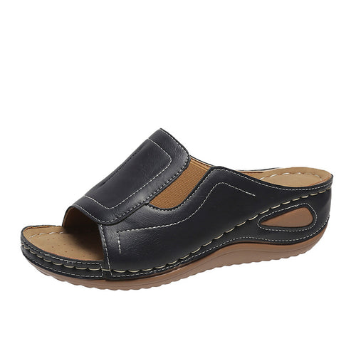 Ladies comfort open toe mules with arch support Amarae