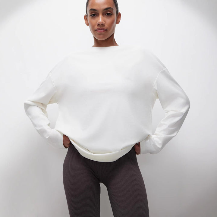 Casual jersey T-shirt for women with wide sleeves and a round neckline Lune London