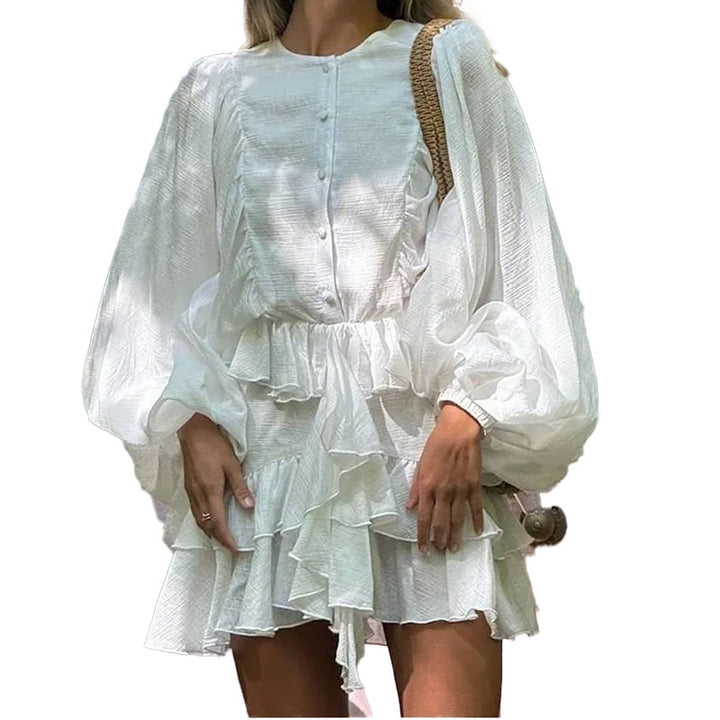 Robe à volants ludique pour femmes avec manches volumineuses Chic & Stil