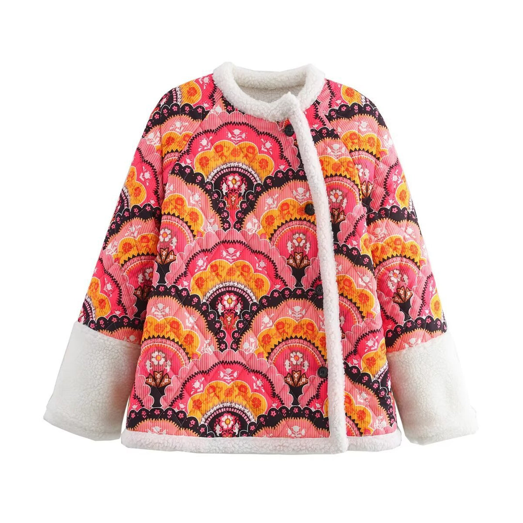 Ladies quilted vest with colorful pattern and soft lining Amarae
