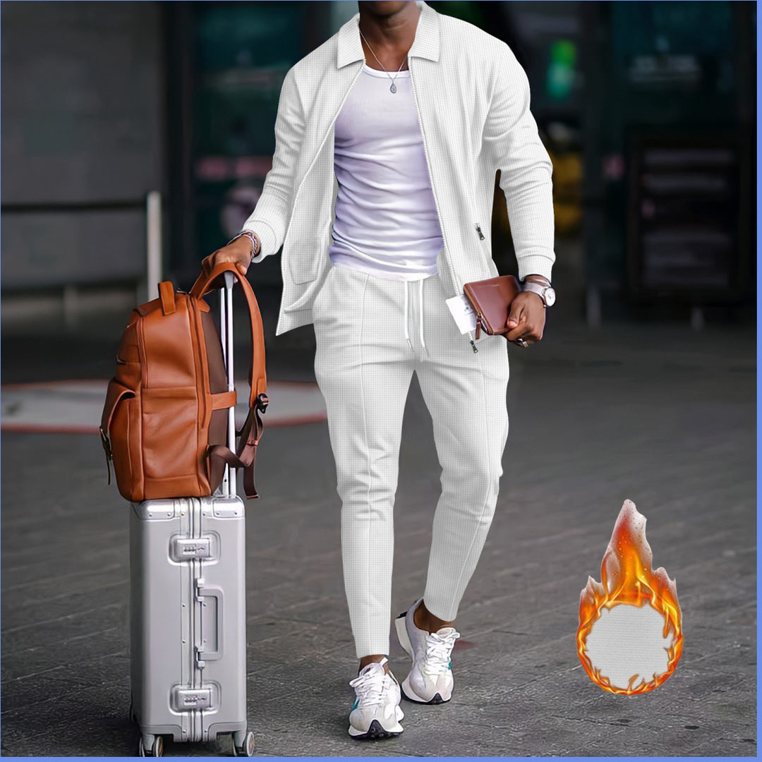 Men's sports leisure set with structured design and elastic waist Lune London