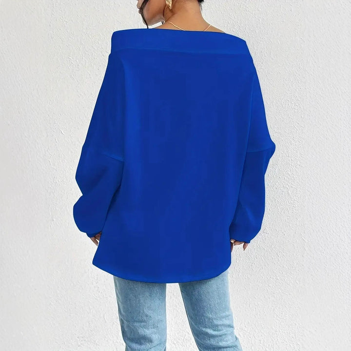 Pull décontracté pour femmes en taille oversized avec col ouvert et cordons pratiques Chic & Stil