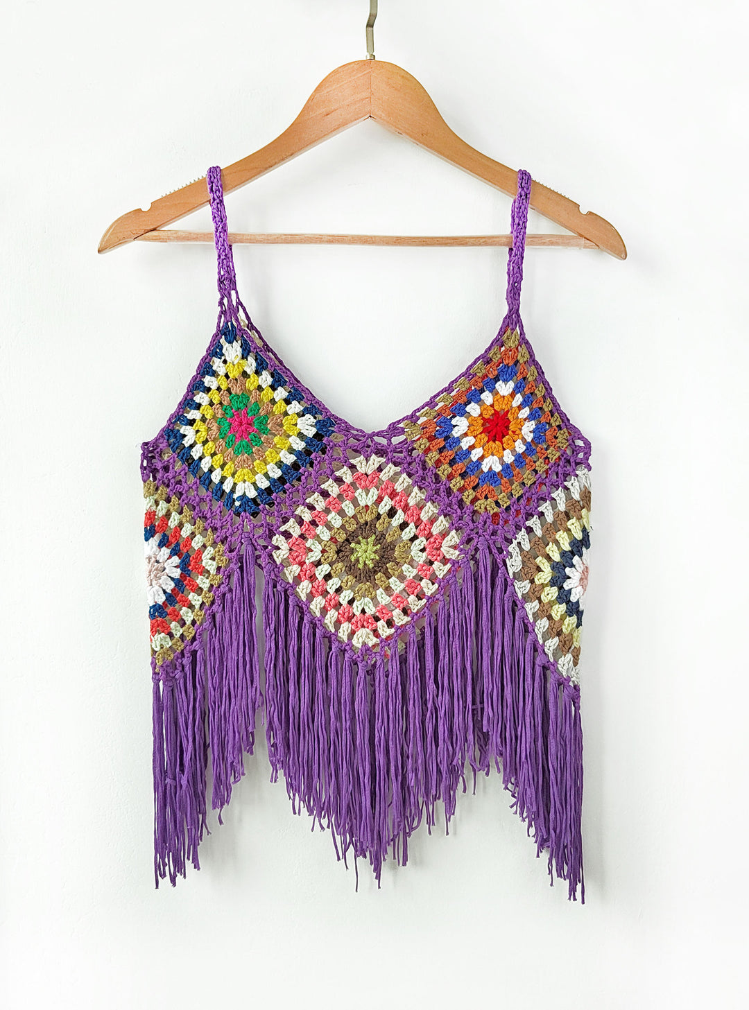 Lune London Crocheted Fringe Crop Top for Women