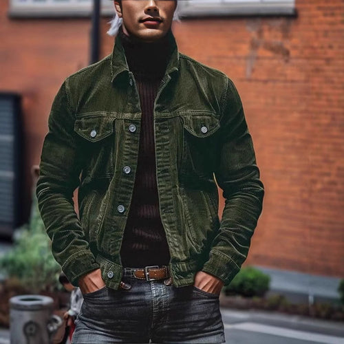 Men's corduroy jacket with a classic fit and practical chest pockets Amarae