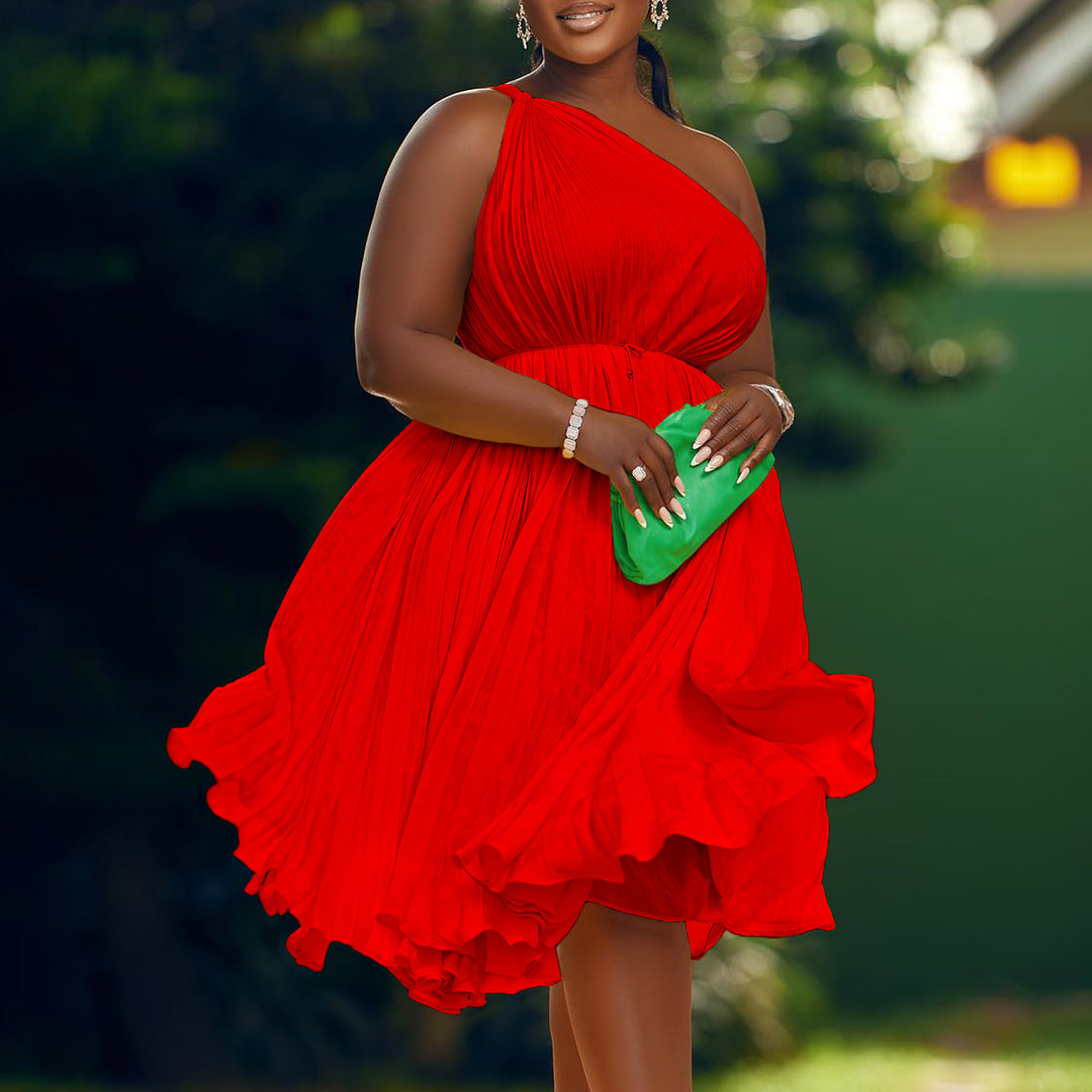 Pleated strapless dress for women with elegant cord Lune London