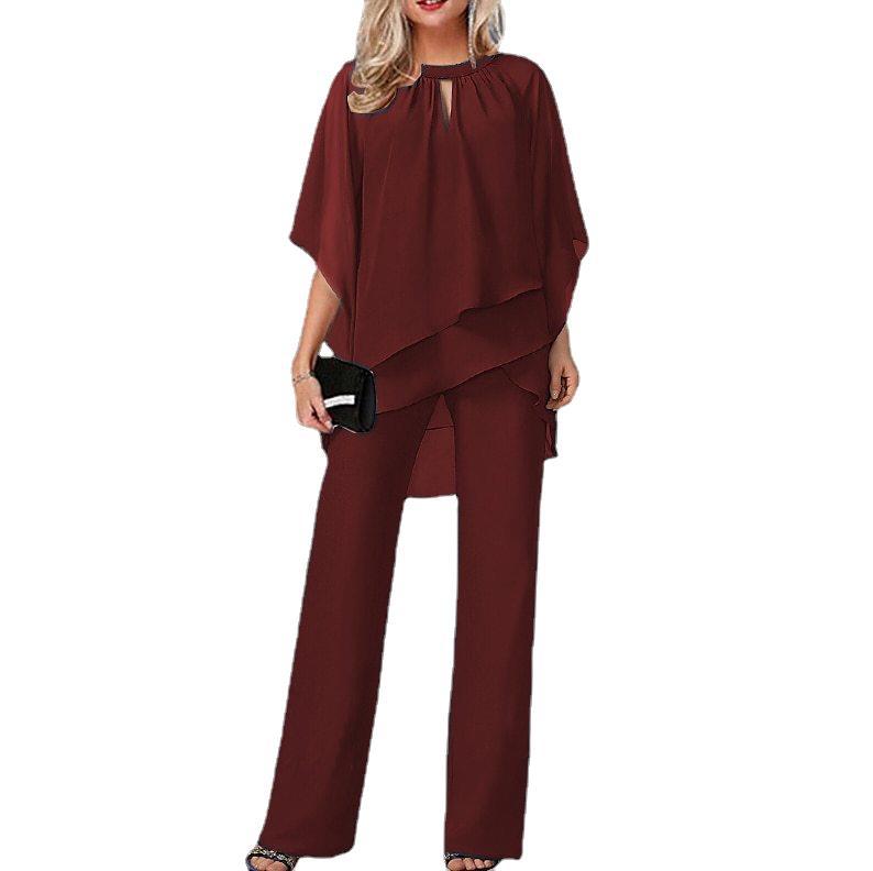 Ladies Elegant Layered Chic Chiffon Tunic Set