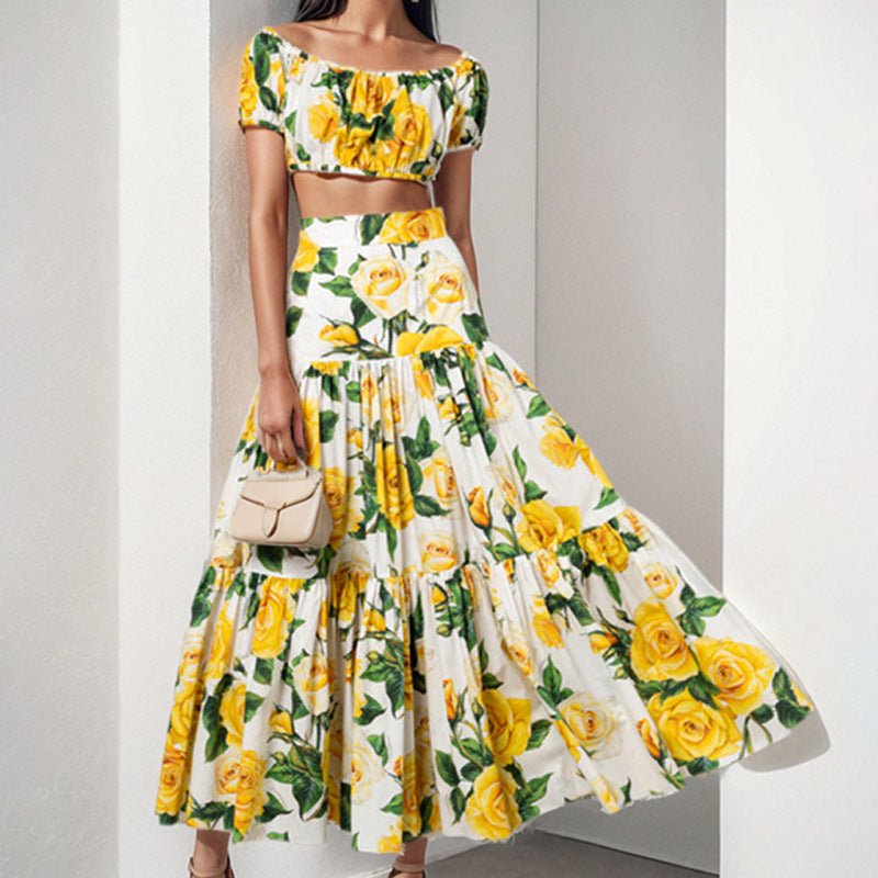 Ensemble floral à deux pièces pour femmes Chic & Stil