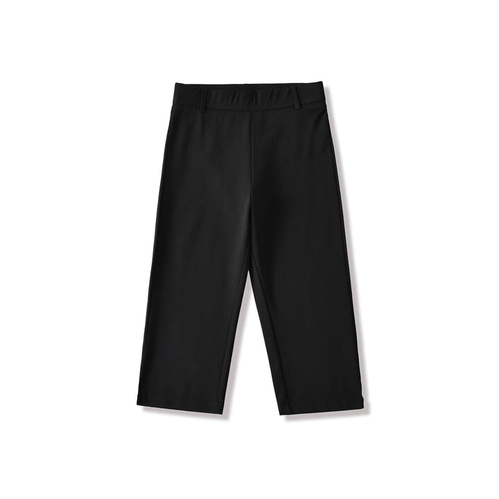 Women's high-waisted capri stretch pants with a slim silhouette and leg slit Amarae