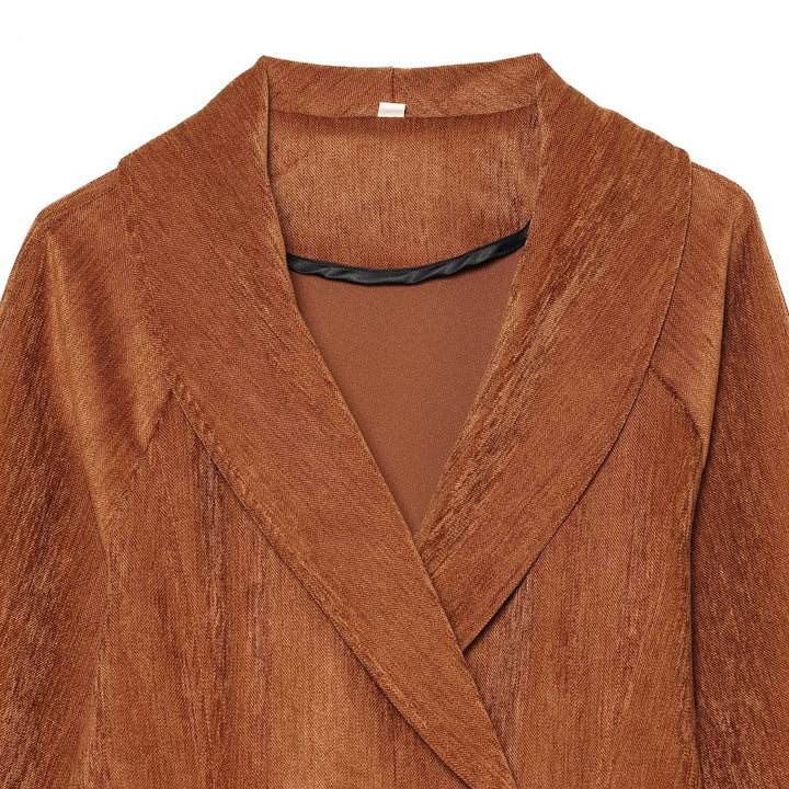 Women’s Short Blazer with Shawl Collar and Double-Breasted Button Placket Amarae