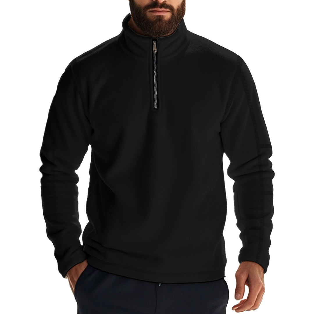 Fleece sweater for men with practical zip Lune London