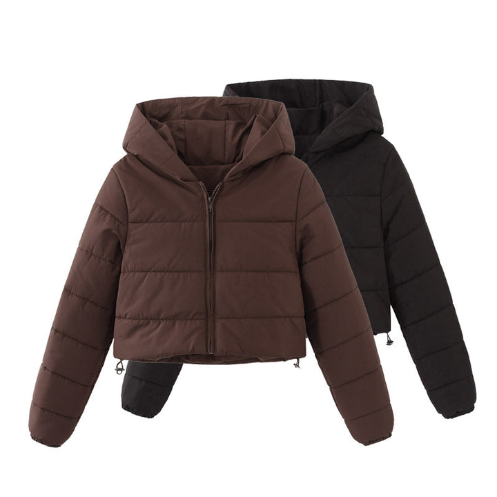 Short quilted jacket for women with hood Lune London