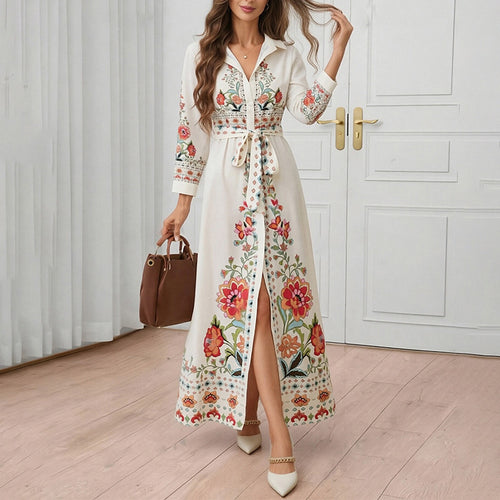 Blouse femme - Maxidress avec un motif brodé complexe Chic & Stil