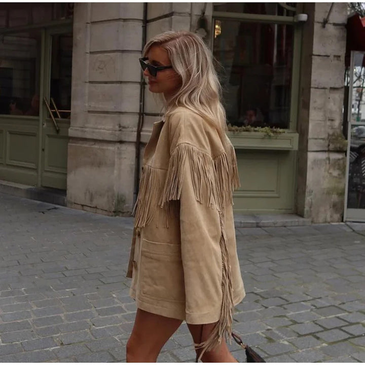 Fringed suede jacket for women Lune London